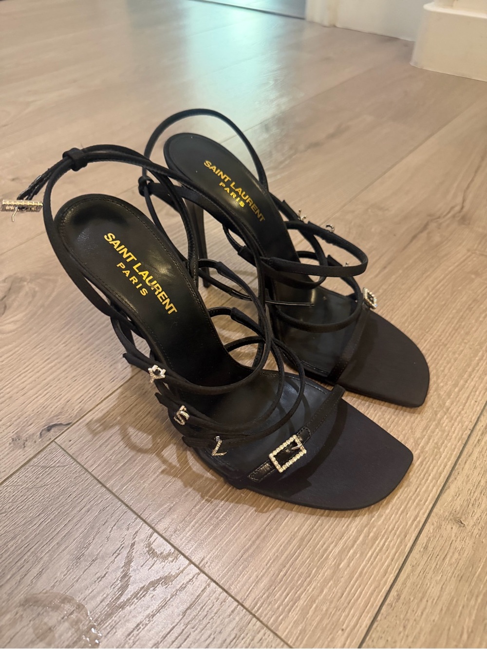 Saint Laurent Jerry 110mm silk-satin sandals (WORN ONCE) - Picture 2 of 4